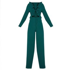 PrettyLittleThing PETITE Green Jumpsuit